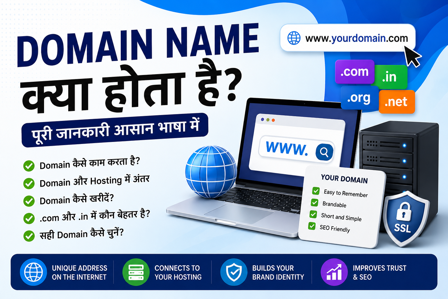 Domain Name क्या होता है? Domain कैसे खरीदें? (Complete Guide 2026)
