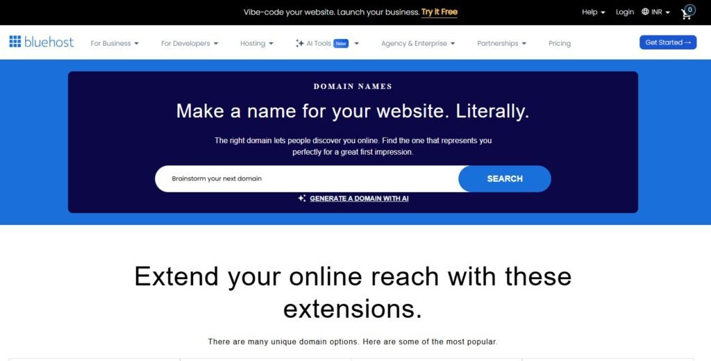 Search your favorite domain name to register