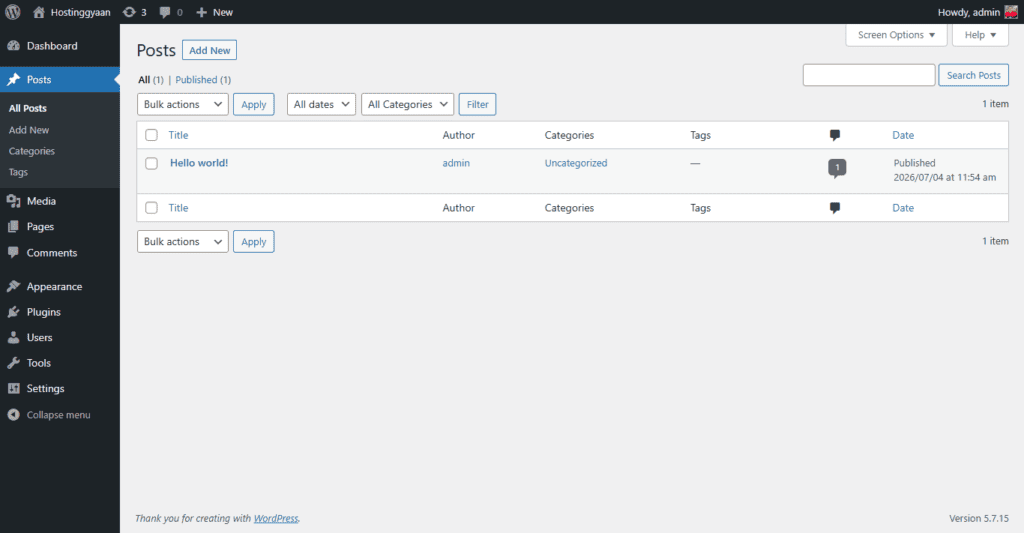 WordPress Post Menu Explained