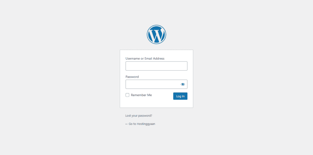 WordPress Login Screen